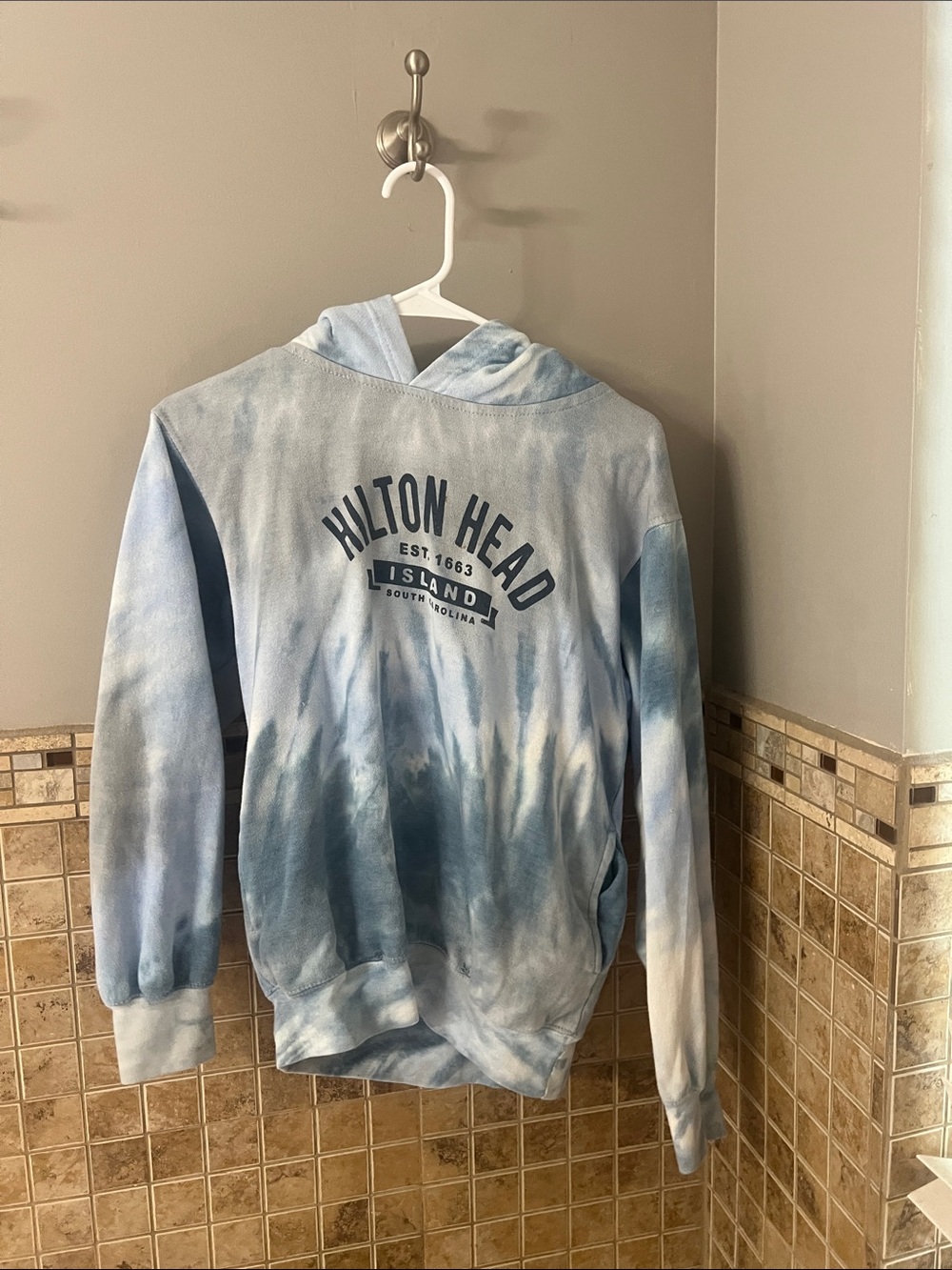 MV Sport Hilton Head Tie-Dye Hoodie - Light Blue & Navy
